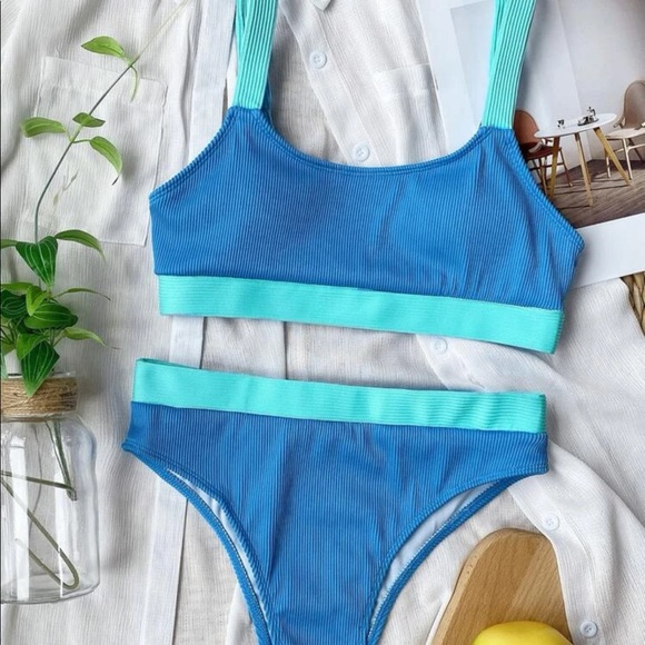 SHEIN Other - Ribbed color block bikini